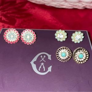 3 Earrings Set
